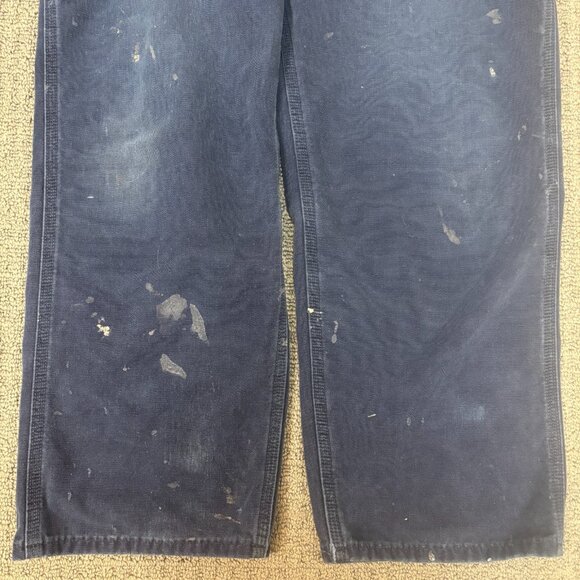 Carhartt FR Jeasn Pants 34X29  Loose Fit Mid Rise Faded Blue Trashed Distressed - Picture 7 of 9